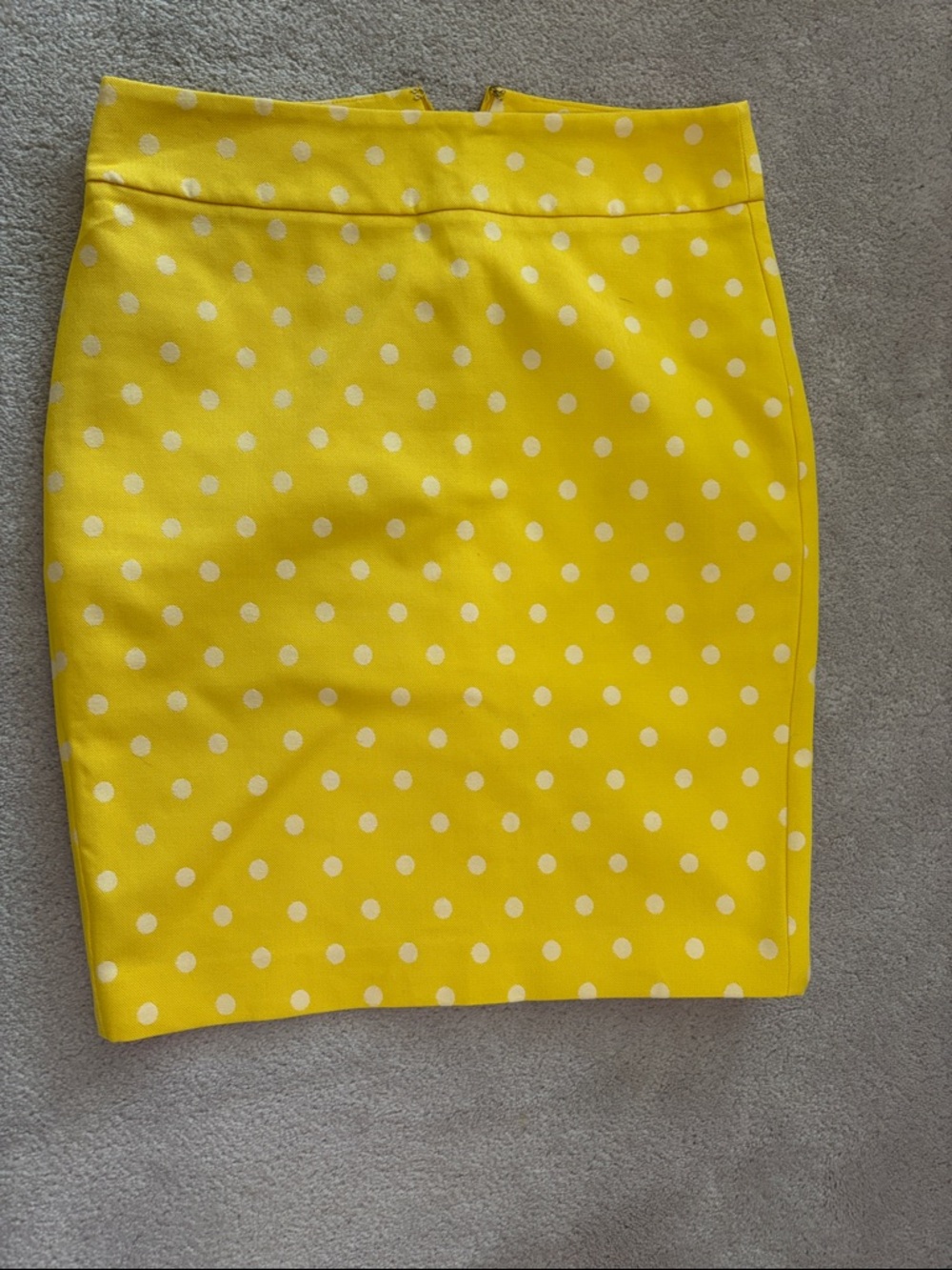Skirt - Ann Taylor Yellow Polka Dot Pencil Skirt lined